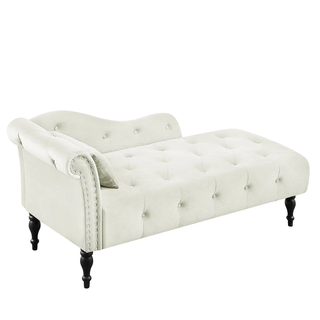 Velvet Chaise Lounge with Pillow U7453