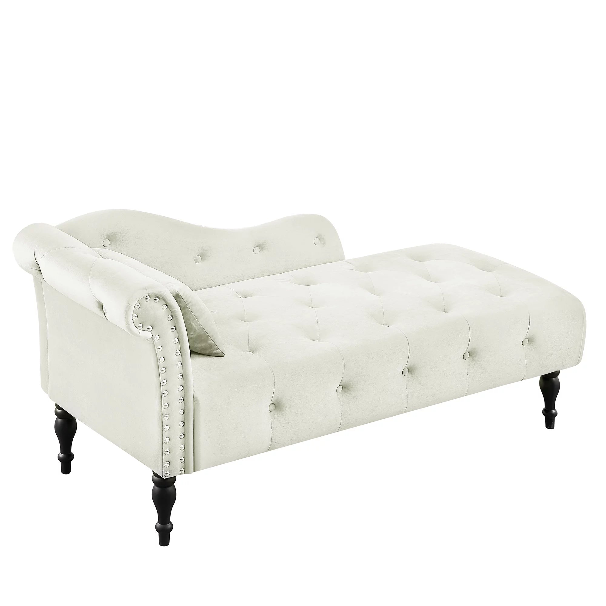 Velvet Chaise Lounge with Pillow U7453