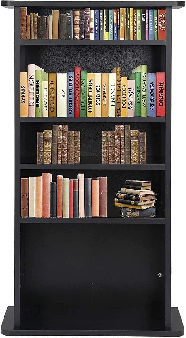 Black 5-Tier Adjustable Media Storage Shelf G857