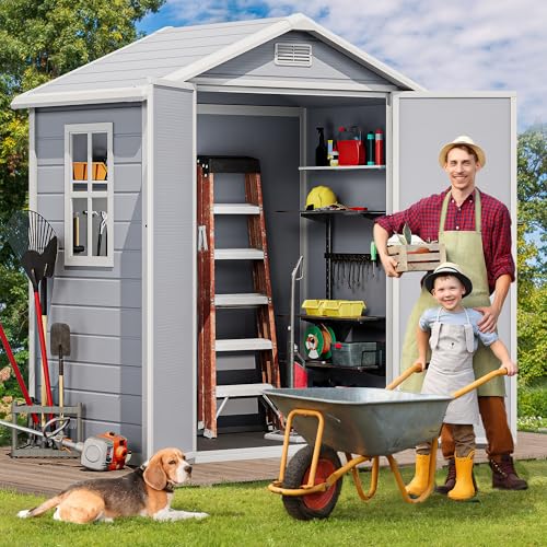 6.x4 FT Resin Storage Shed with Reinforced Floor F196