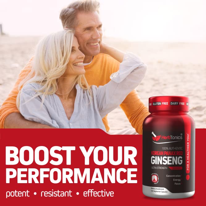 120 Capsules Korean Red Panax Ginseng 1500mg Supplement Q2372