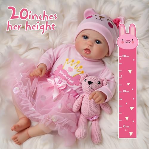 20-Inch Realistic Newborn Baby Doll with Soft Cloth Body K328062
