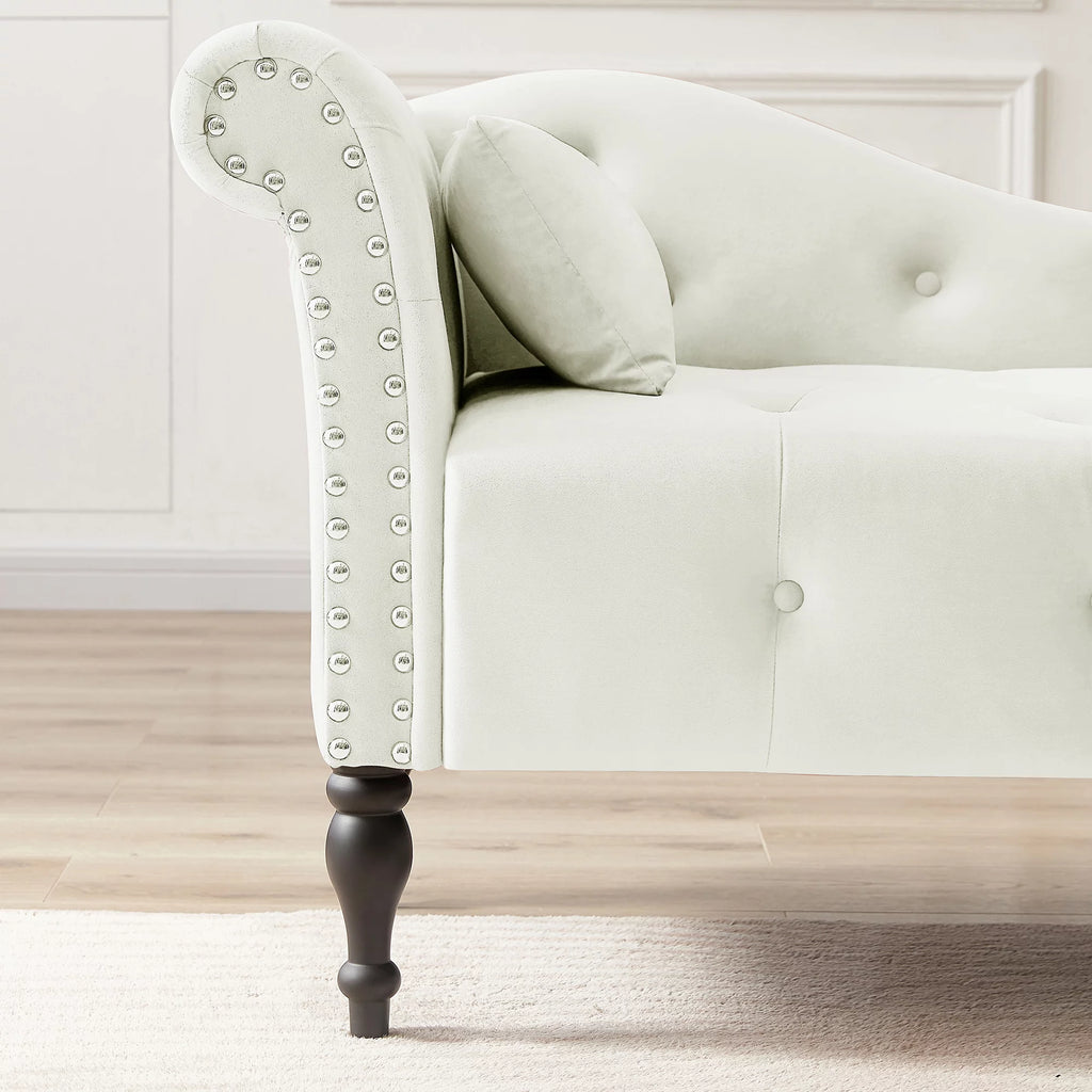 Velvet Chaise Lounge with Pillow U7453