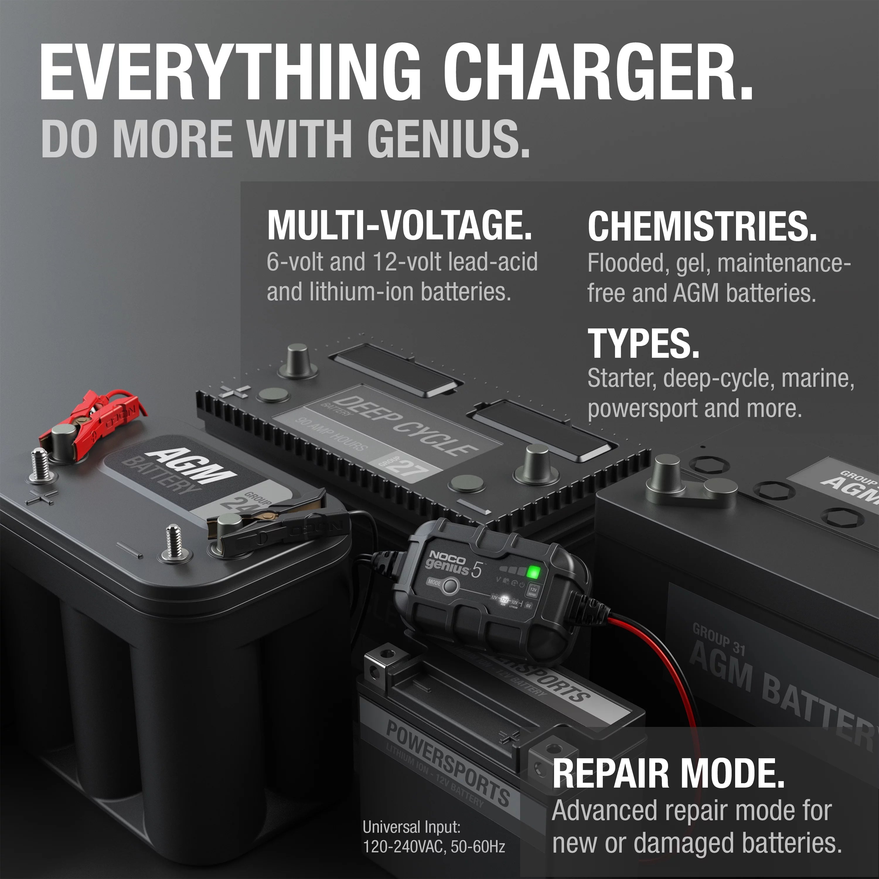6V/12V 5A Smart Battery Charger and Maintainer J5373
