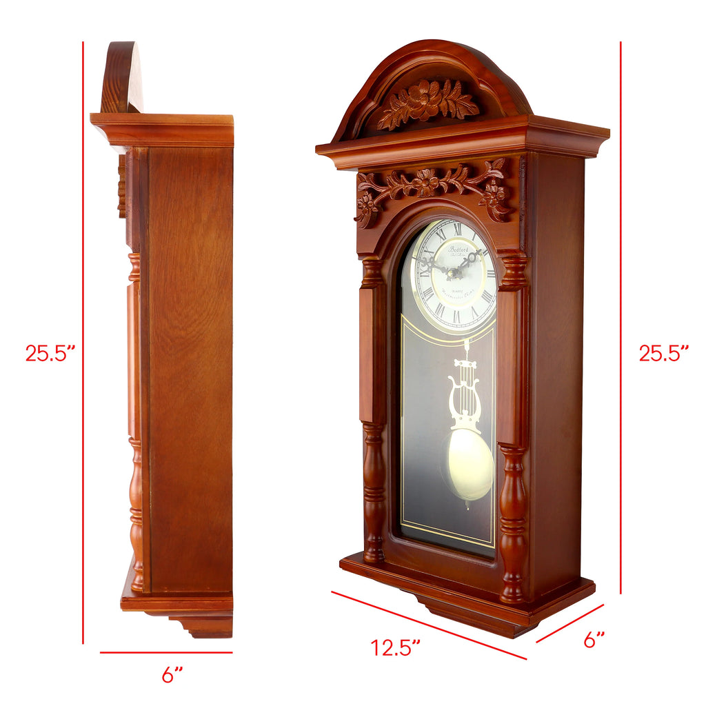 Antique Chiming Wall Clock with Roman Numerals P453487