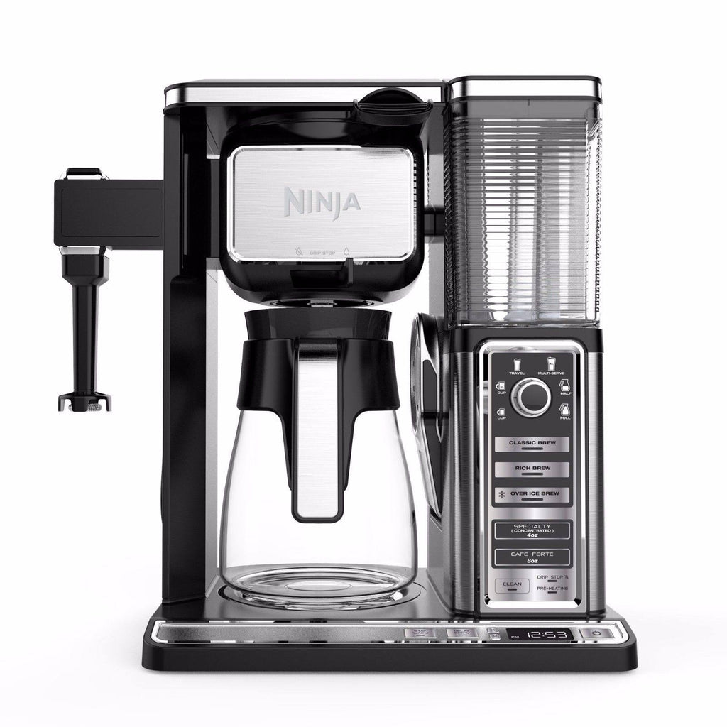 10-Cup Black Stainless Coffee Brewer with Glass Carafe A5603