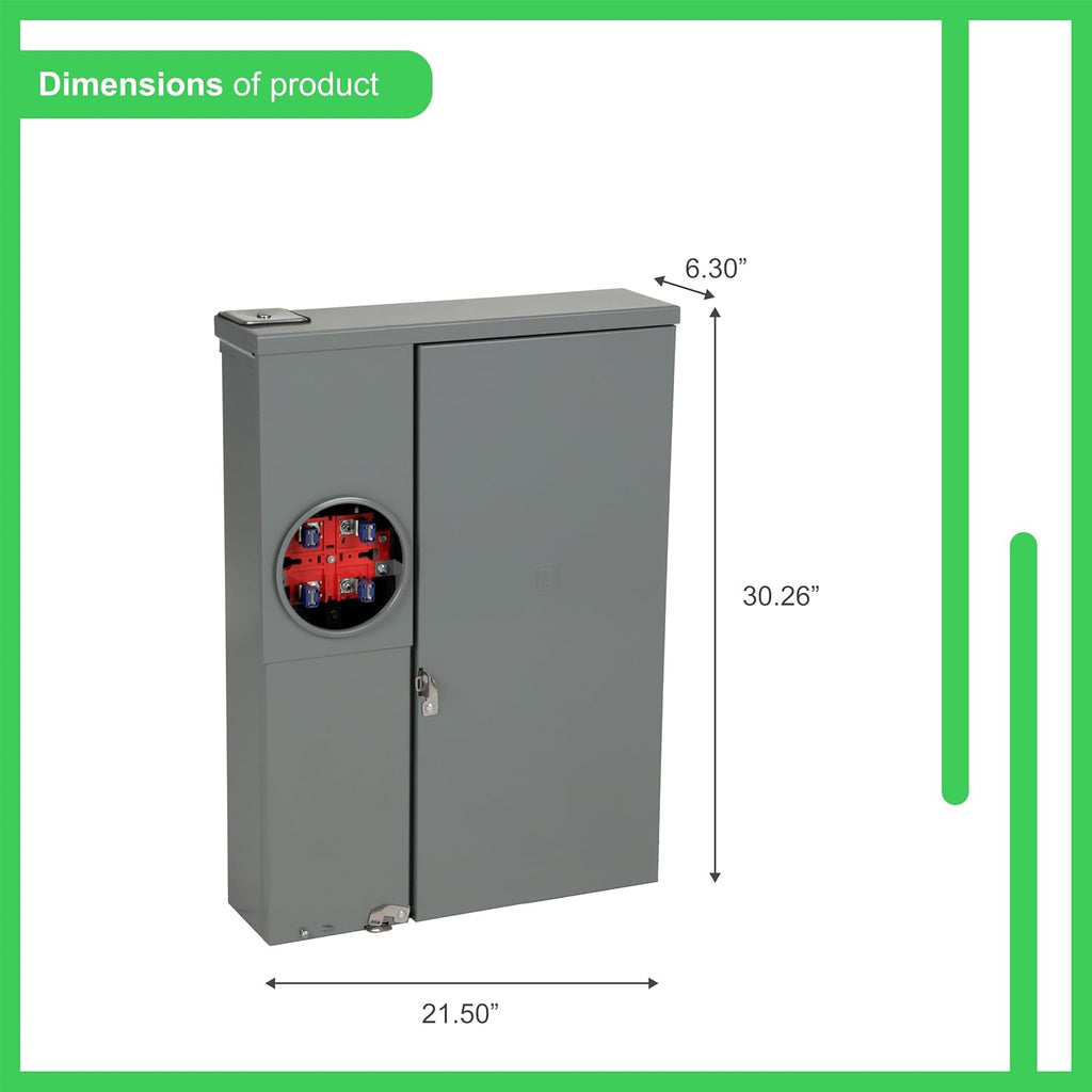 200 Amp 8-Space 16-Circuit Outdoor Meter Socket and Main Breaker Load Center S603