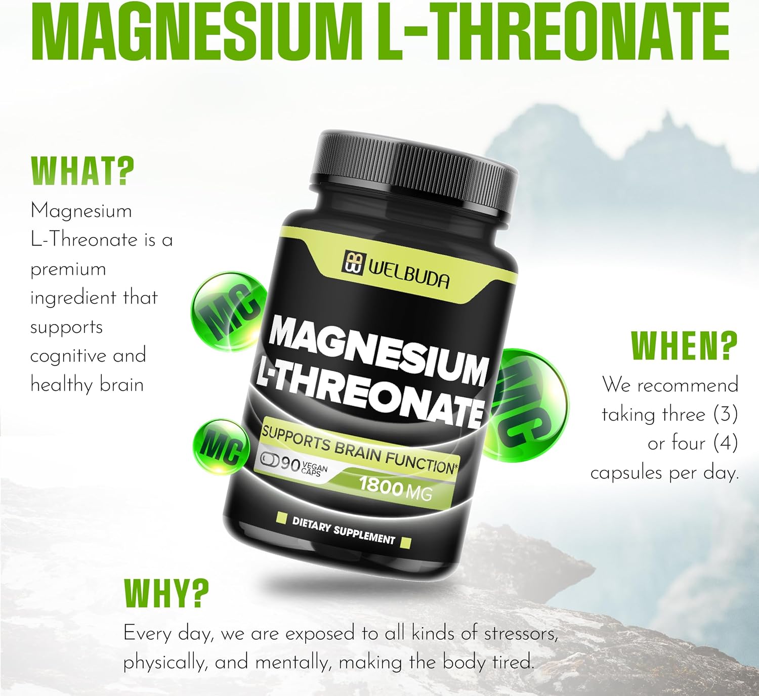 Magnesium L-Threonate Capsules 90 Capsules F727