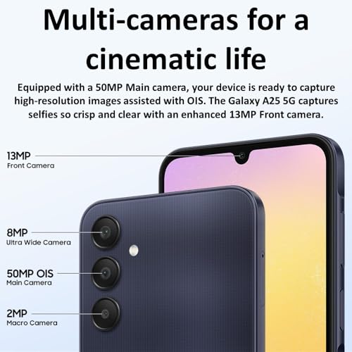 Galaxy A25 5G Dual SIM (128GB) 6.5" 120Hz AMOLED, Octa-Core, 50MP Camera, Blue Black (Renewed) E304