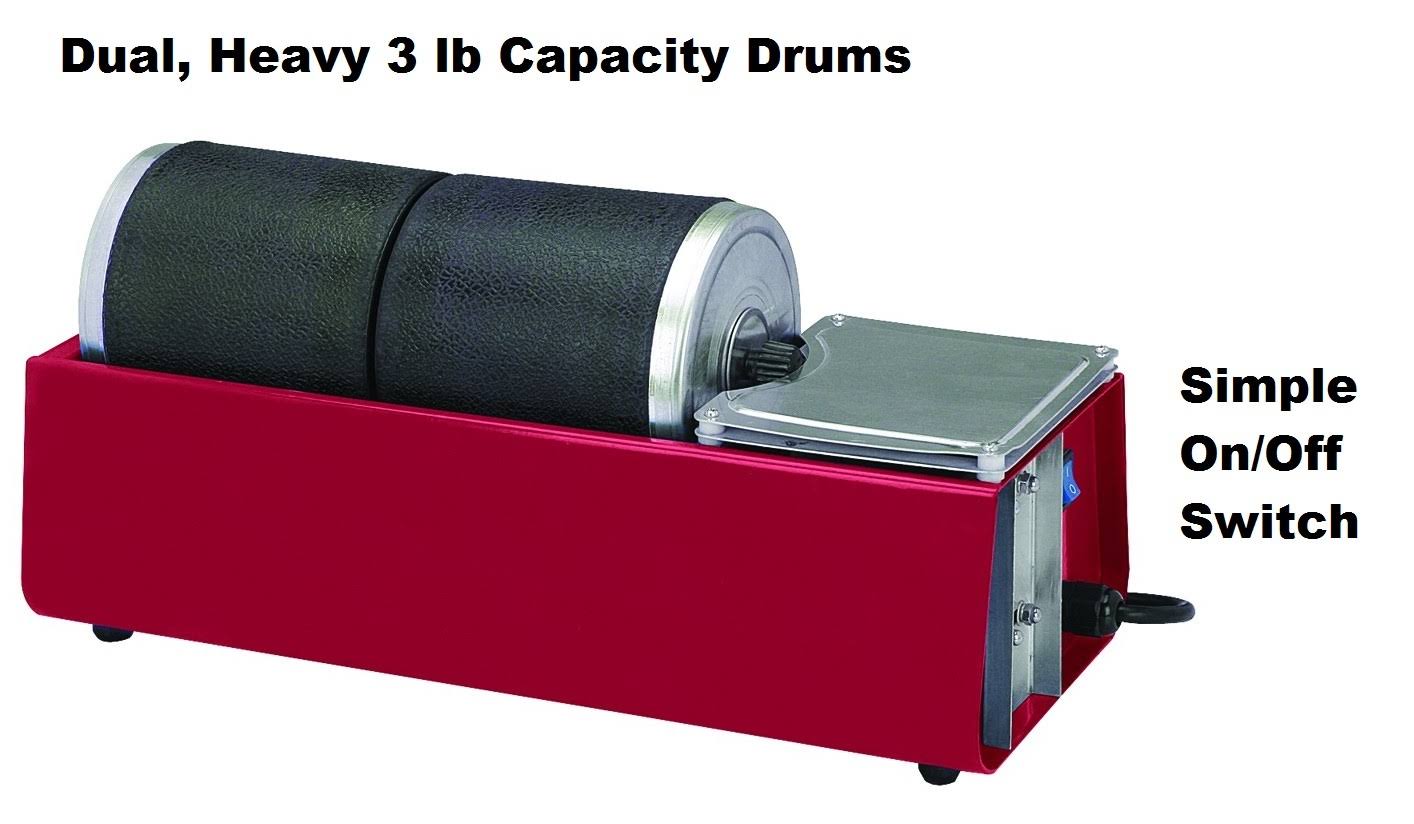 Dual Drum Rotary Rock Tumbler V87750
