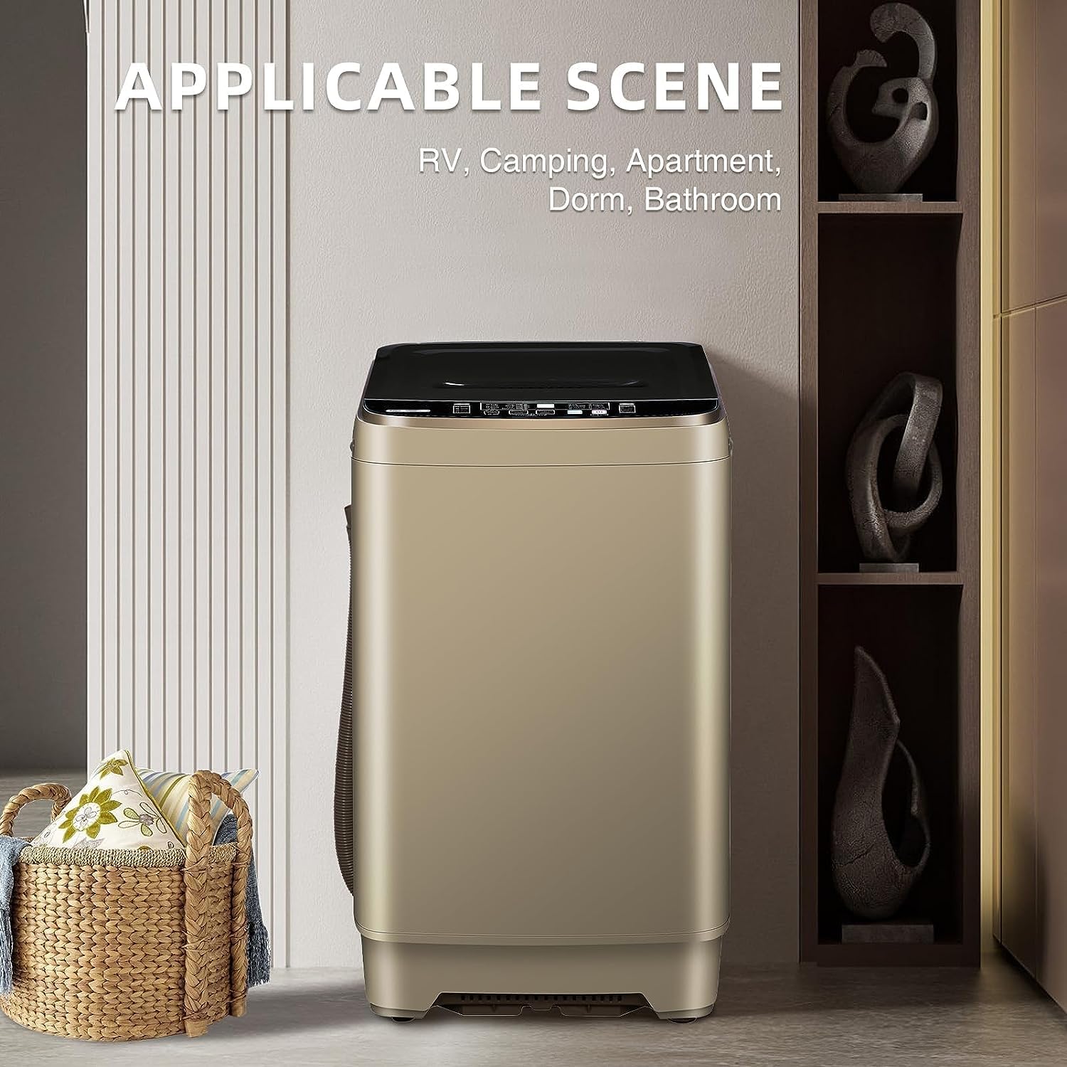 15.6Lbs Full Automatic Washing Machine with LED Display Y363