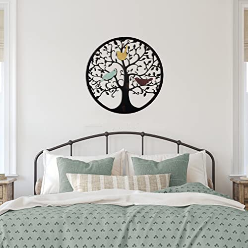 Metal Wall Art Tree of Life Wall Decor 23inch Family Tree Metal Wall Hanging (black) C83920