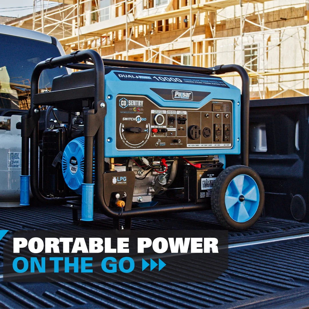 10,000 Watt Dual Fuel Portable Generator with Remote Start F7878
