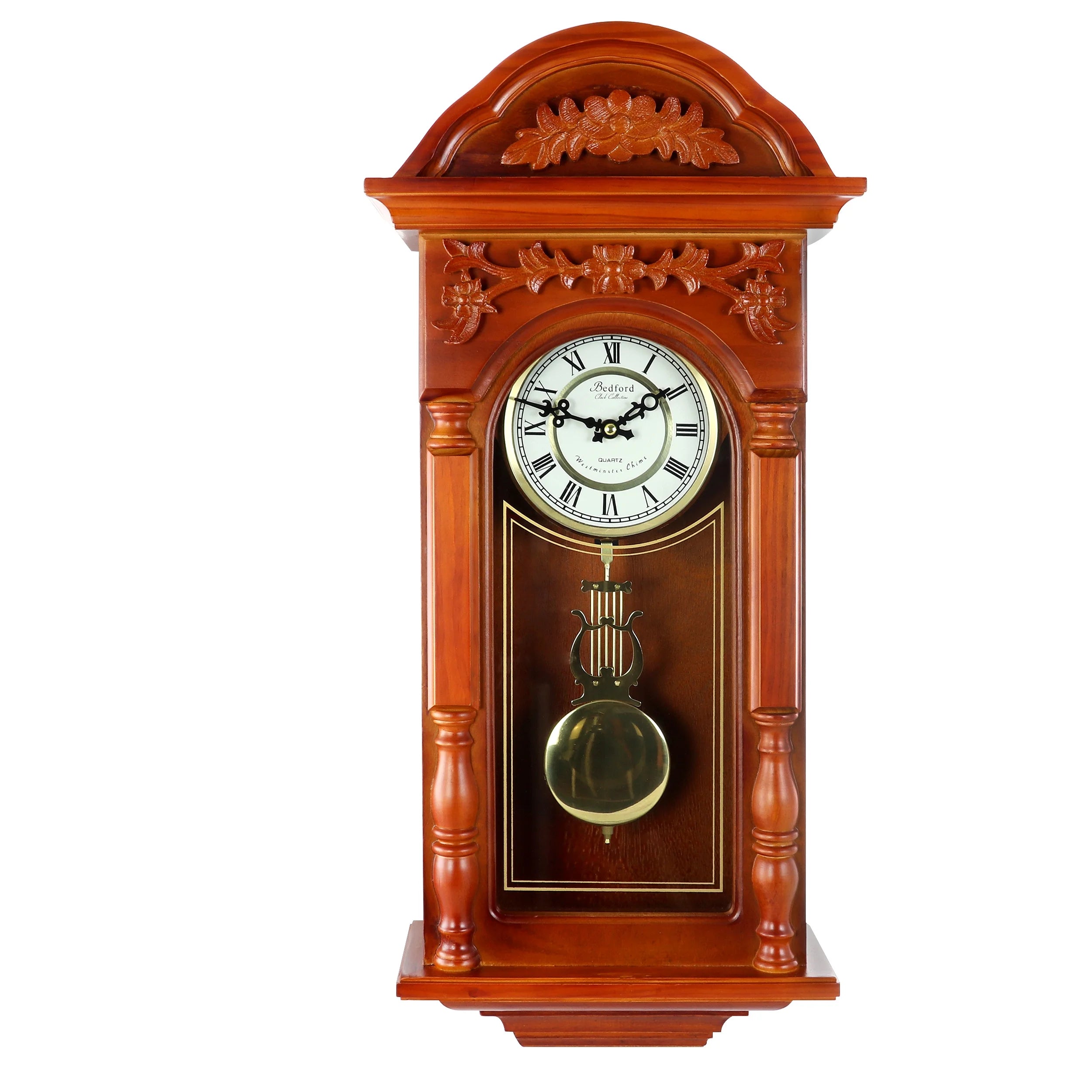 Antique Chiming Wall Clock with Roman Numerals P453487