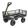 Black Steel Utility Wagon with Removable Side Panels, 4 Cu Ft, 900 lb Capacity B437413