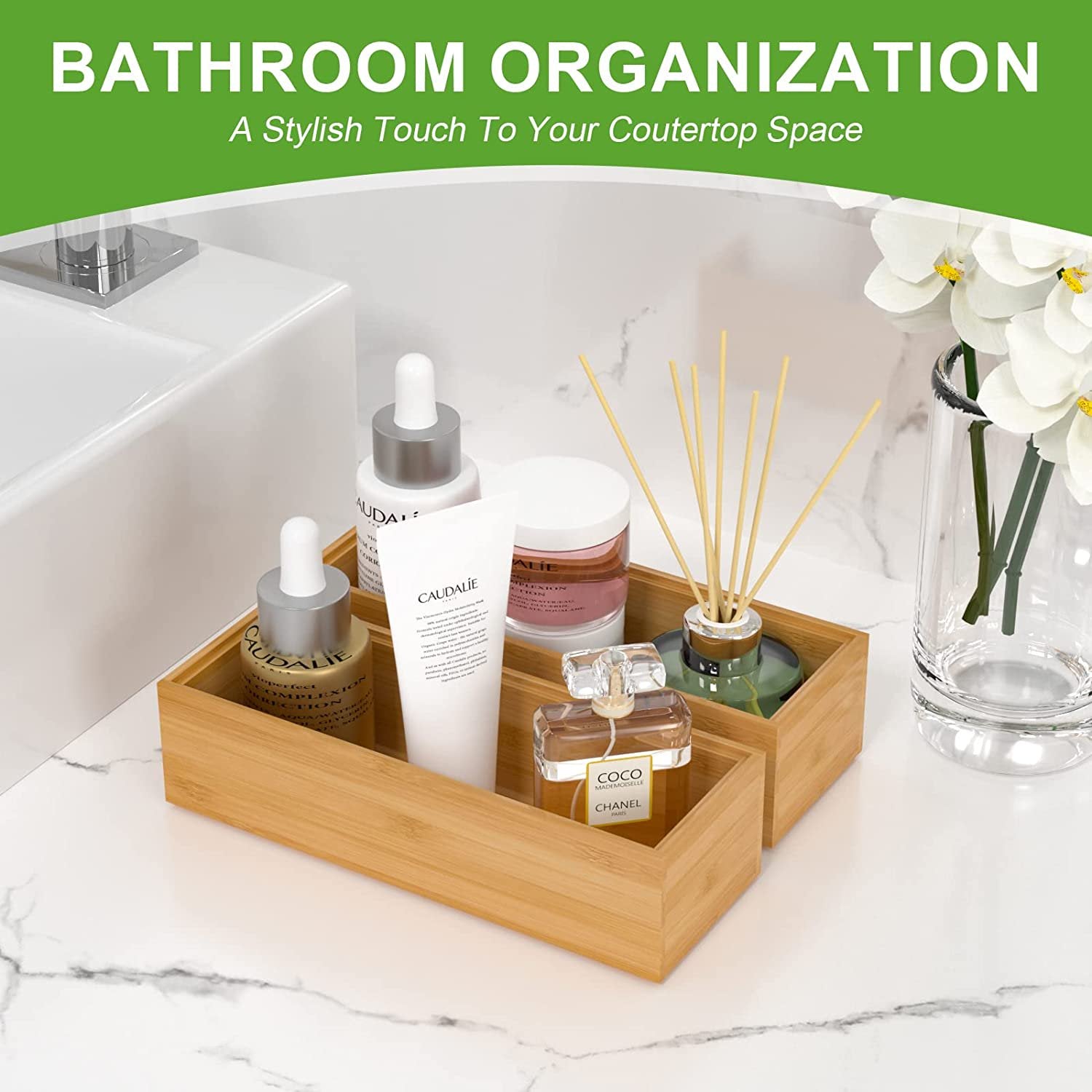 Bamboo Drawer Organizer Set of 2 Y7074