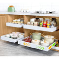 4 Pack Pull Out Cabinet Organizer, 21Deep Slide Out Drawer Organizers, White C4284