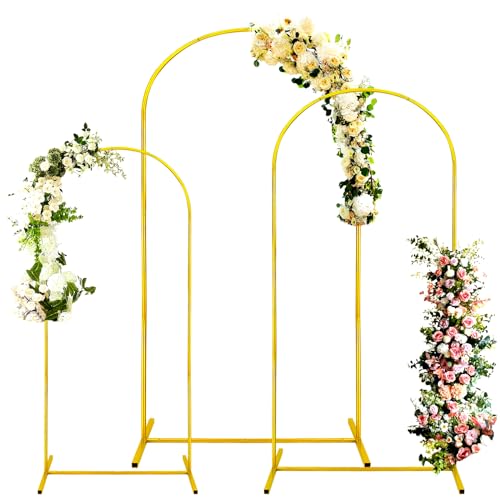 Gold Metal Arch Backdrop Stand Set of 3 U3565