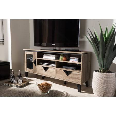 Light Brown Wood 55-Inch TV Stand B52451