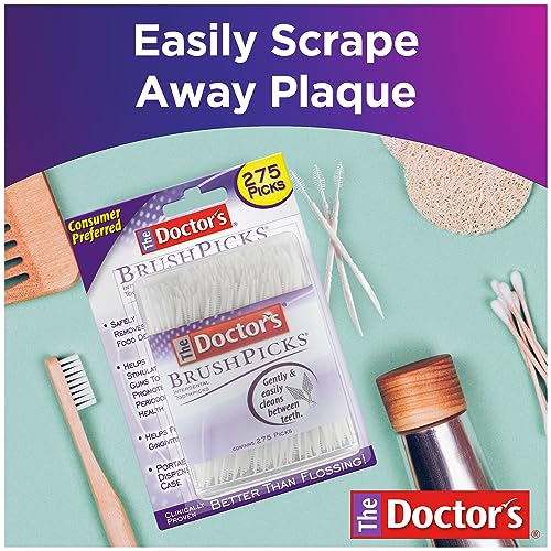 Interdental Brushes and Dental Pick 2-in-1, 275 Toothpicks, 4 Pack F257