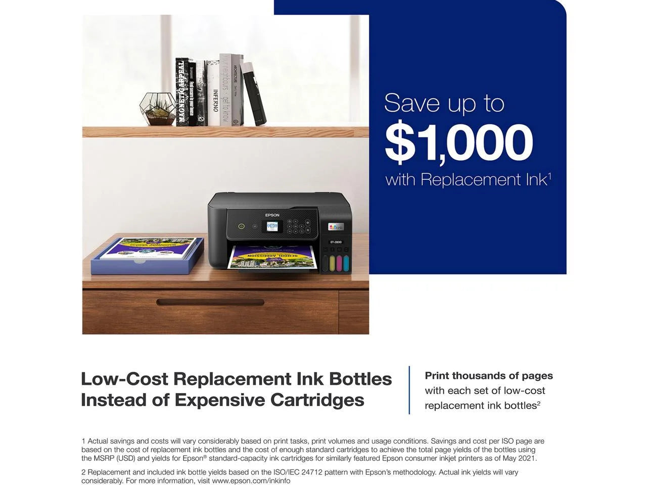 Black Wireless All-in-One Supertank Printer with Scan and Copy N584424