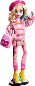 Pink Doll with Beret and Backpack E71164