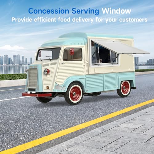 36" x 36" Aluminum Alloy Food Truck Service Window with 4 Screen Windows & Awning Door & Drag Hook O42658