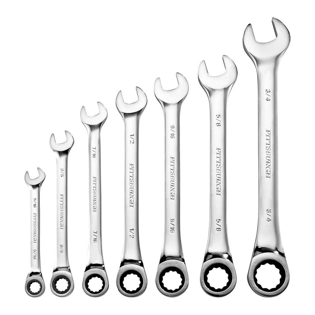 7-Piece SAE Ratcheting Combination Wrench Set N678