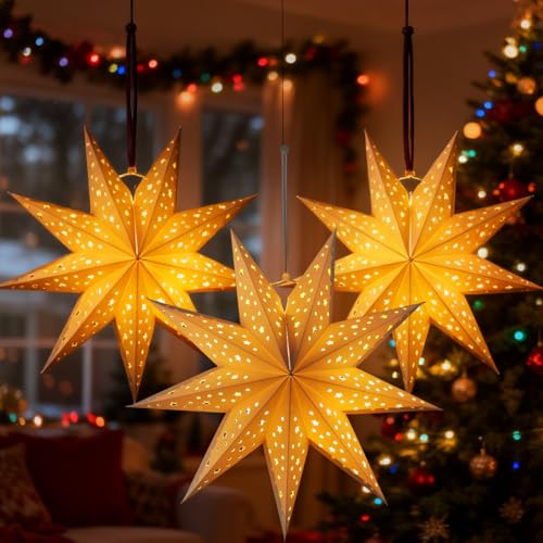 3Pcs Paper Star Lantern Lampshade K708787