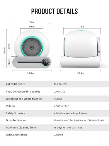Green Self Cleaning Automatic Cat Litter Box with Mat & Liners Z4733