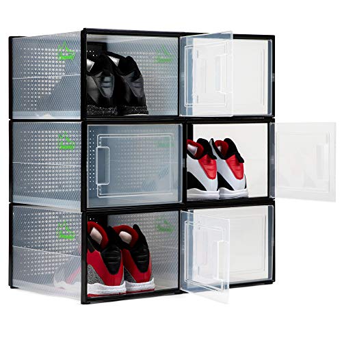 Black 6 Pack Shoe Storage Boxes A7597