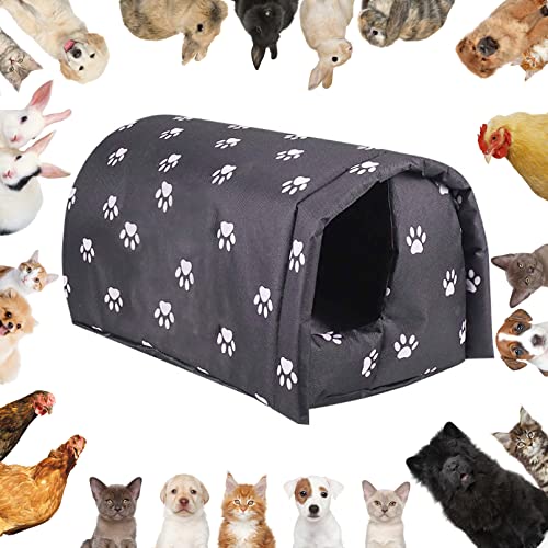 Waterproof Outdoor Cat House Black J94749