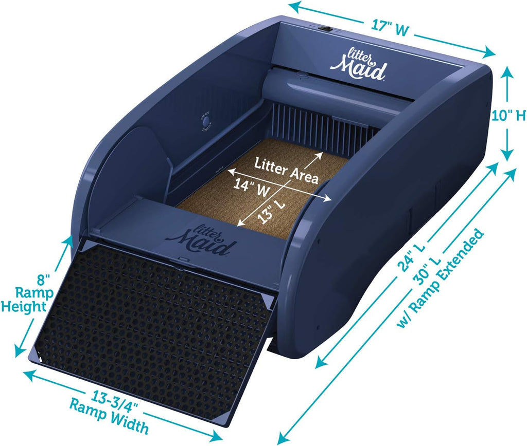 Single Cat Self-Cleaning Litter Box, Blue J11603