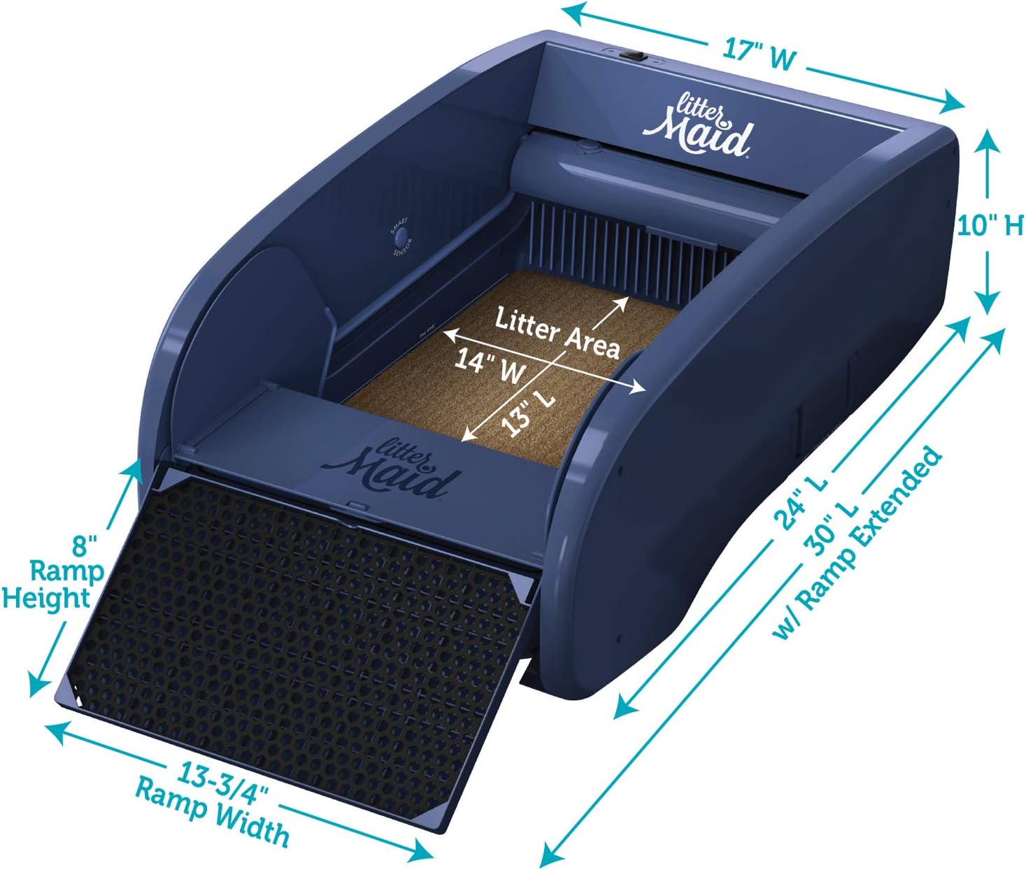 Single Cat Self-Cleaning Litter Box, Blue J11603