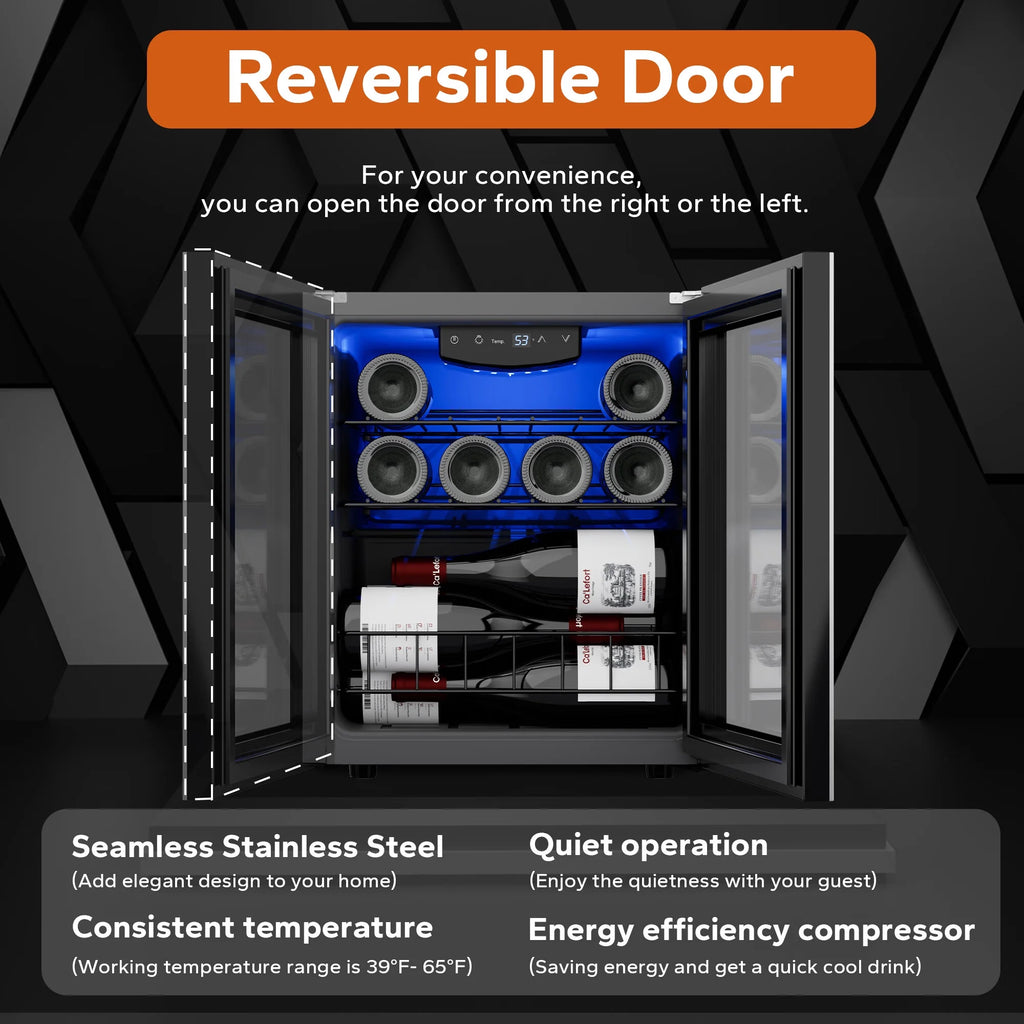 12 Bottle Mini Wine Refrigerator with Glass Door I74984