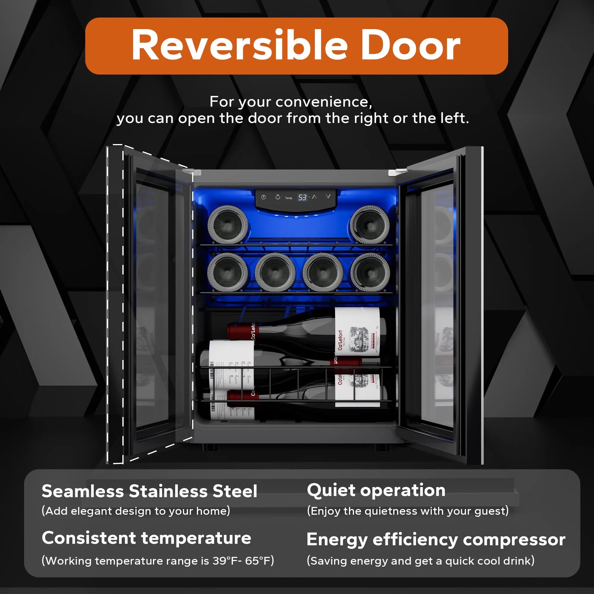 12 Bottle Mini Wine Refrigerator with Glass Door I74984