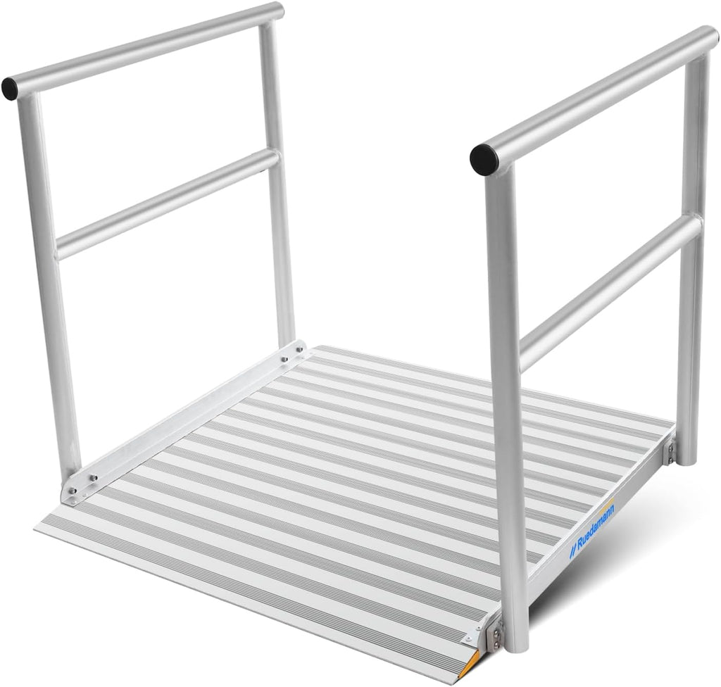Aluminum Wheelchair Ramp with Handrails, 600 Lbs Capacity, Non-Slip A426001
