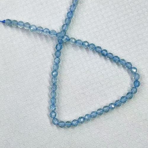 Natural Blue Topaz Stone Beads 4mm Round Faceted Crystal Charm Beads N132