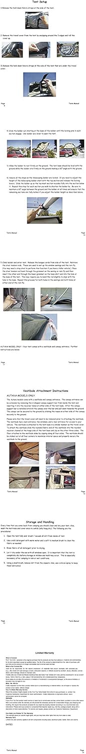 2-3 Person Rooftop Tent with Rainfly and Ladder J3682
