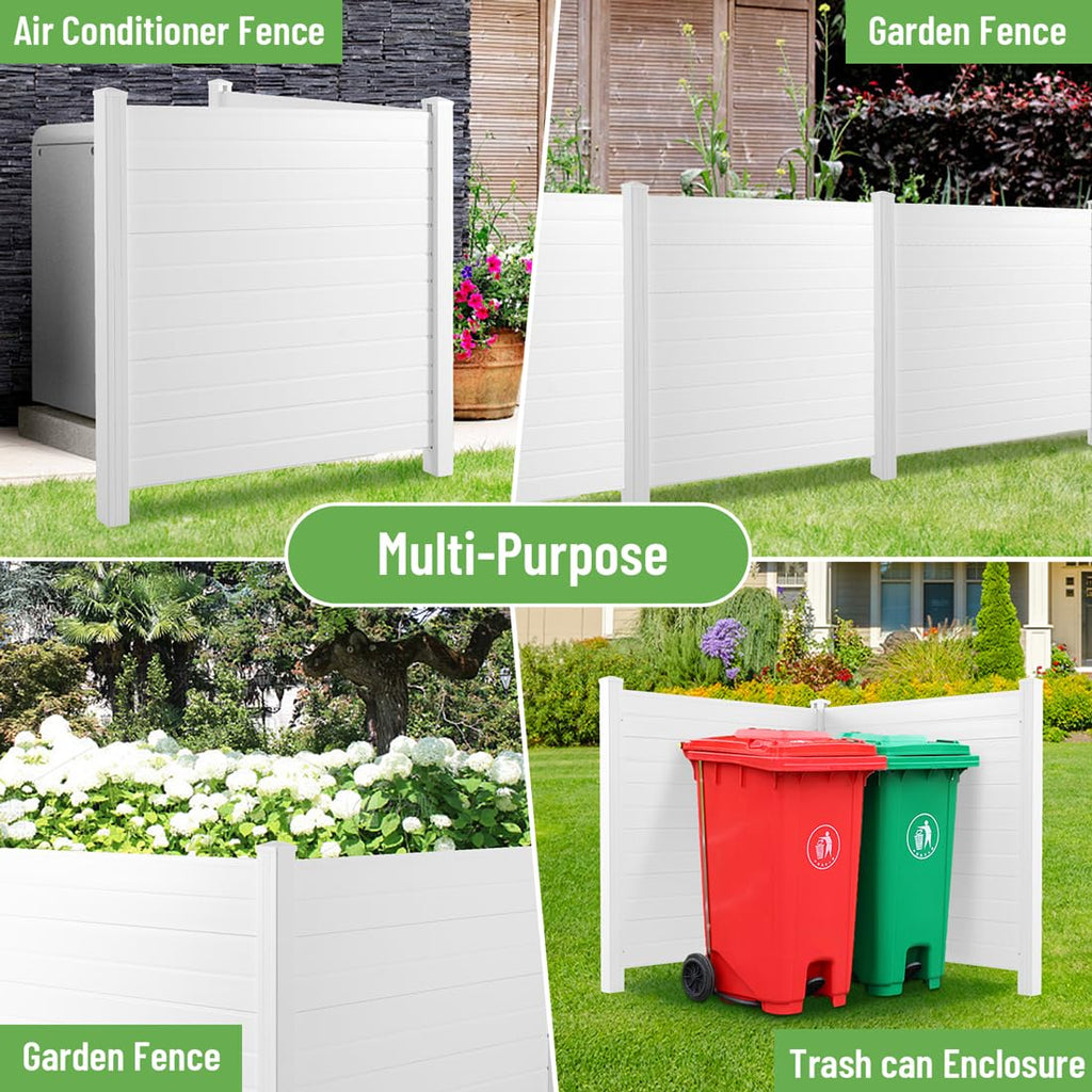 White Vinyl Privacy Screen Panels (2 Panels) F235084