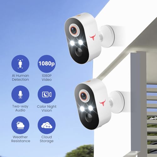2 Pack 1080p Wireless Security Camera with Color Night Vision G825947
