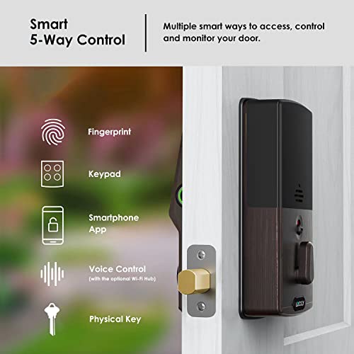 Satin Nickel Smart Door Lock with Touchscreen Keypad Y592