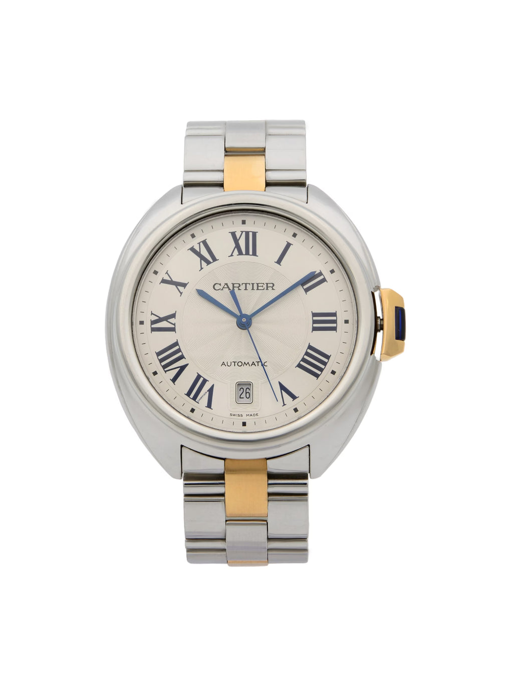 18k Rose Gold Steel Silver Guilloche Automatic Men Watch Z698049