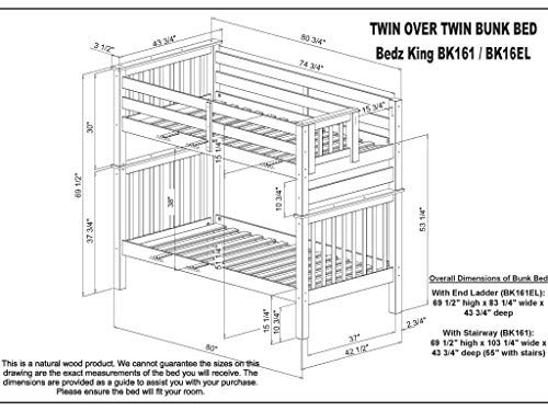 White Twin over Twin Bunk Beds with 4 Drawers K88458