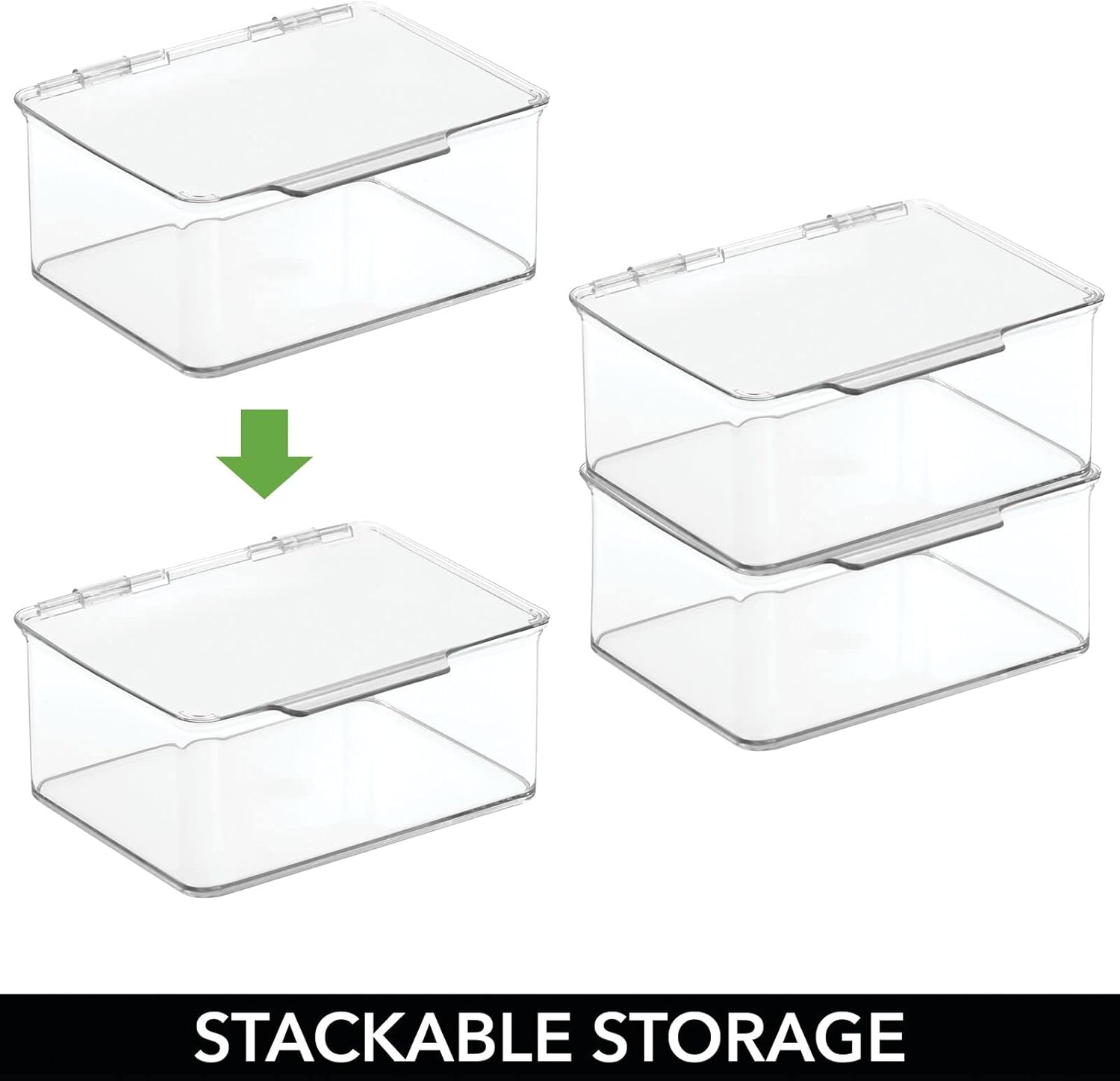 Clear Plastic Storage Bin with Lid, 8 Pack K718