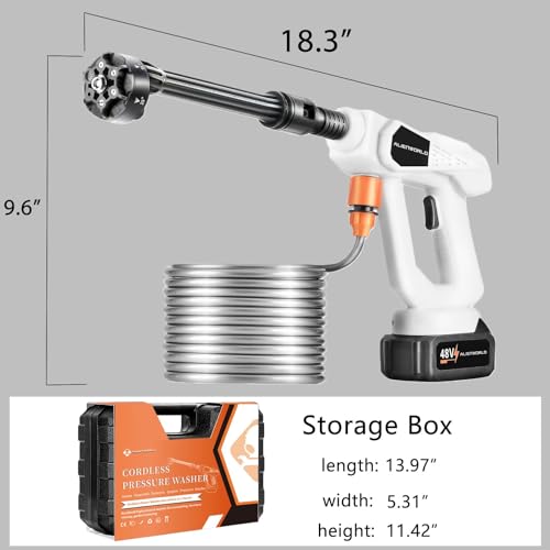 Cordless Battery Powered Pressure Washer with Foam Cannon and 6-in-1 Nozzle P32700