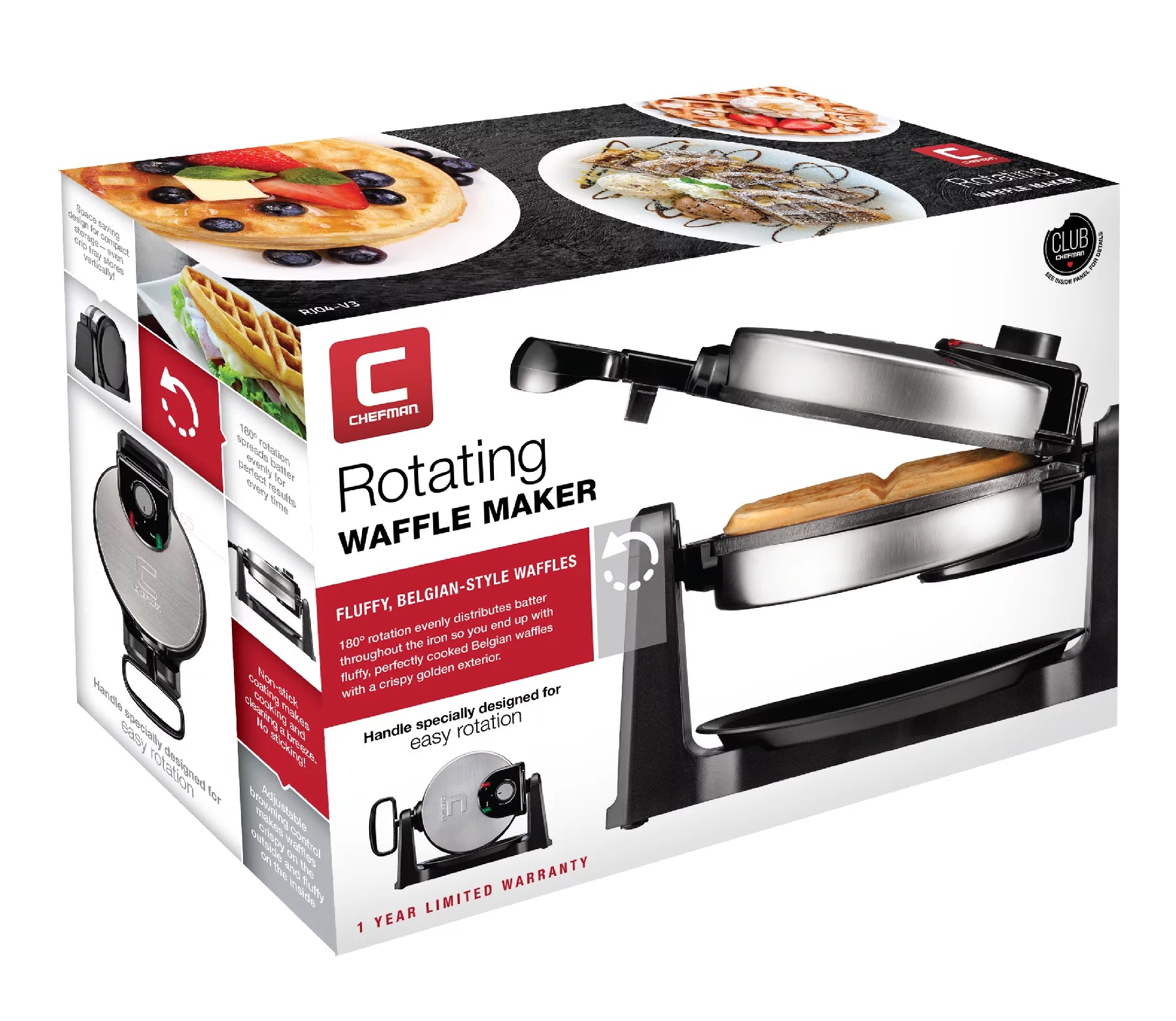 Stainless Steel Non Stick Belgian Waffle Maker Q625