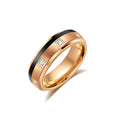 6mm & 8mm Tungsten Carbide Wedding Ring Sets with Clear and Black CZ Stones L225