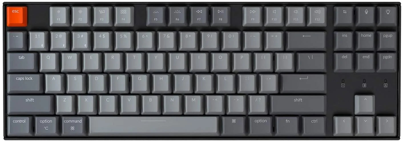 Tenkeyless 87 Keys White LED Backlit Mechanical Keyboard with Gateron Brown Switch R935