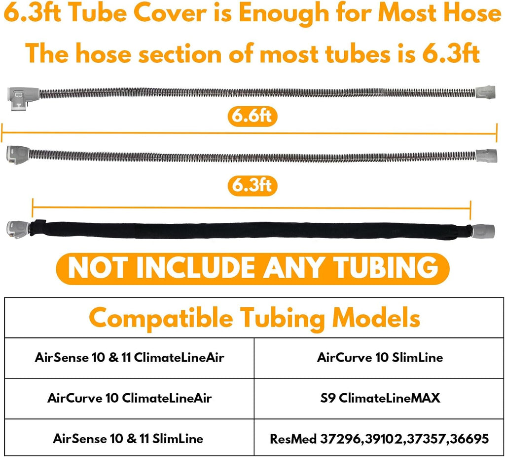 6.3ft CPAP Hose Cover with Full Zipper H504